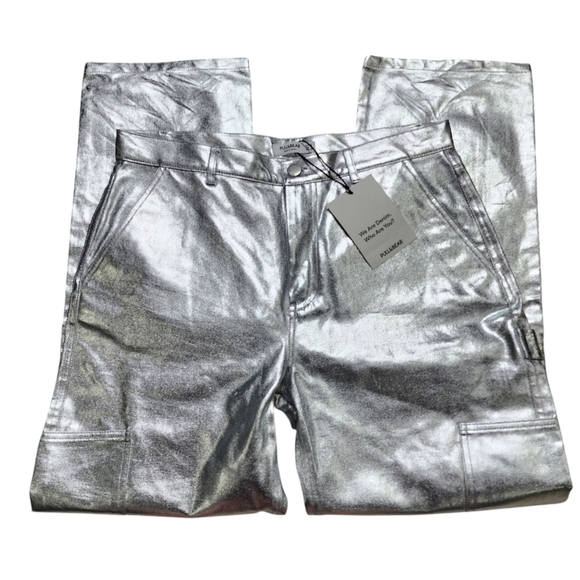 NWT Pull & Bear Silver Loose Fit Jeans Size 10 - Picture 3 of 8